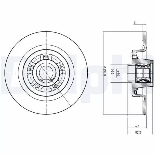 Brake Disc DELPHI BG9023RS)