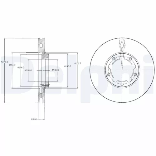 Remschijf DELPHI BG4217)