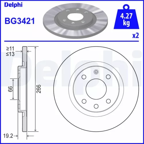 Remschijf DELPHI BG3421)