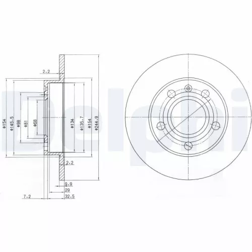 Brake Disc DELPHI BG2753C)