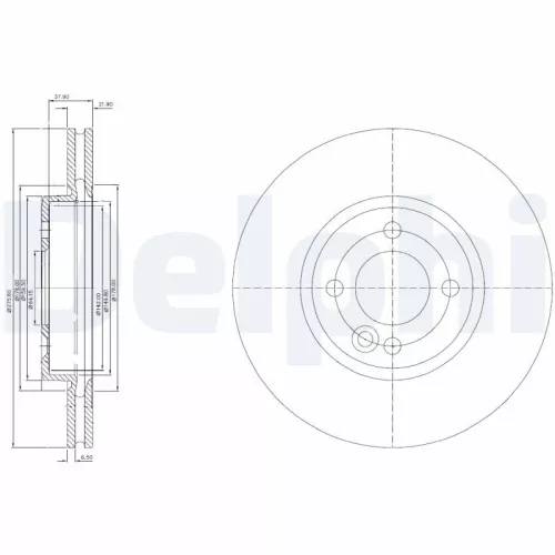 Remschijf DELPHI BG3661C)