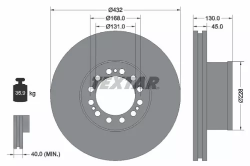 Remschijf TEXTAR 93087200)