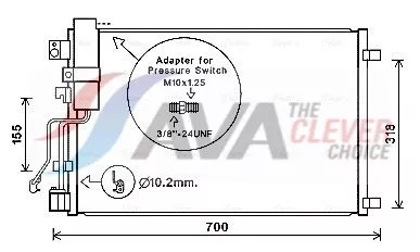 Condensor, airconditioning AVA QUALITY COOLING DNA5283D)