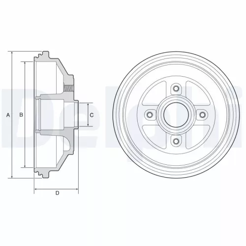 Brake Drum DELPHI BF571)