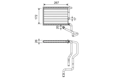 Warmtewisselaar, binnenverwarming VALEO 811579)
