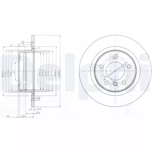 Remschijf DELPHI BG3960)