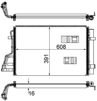 Condenser, air conditioning MAHLE AC 697 000S)