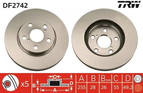 Brake Disc TRW DF2742)
