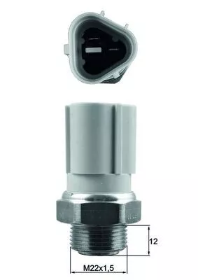 Temperatuurschakelaar, radiatorventilator MAHLE TSW 57)