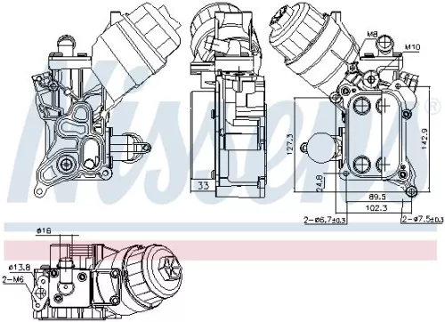 Oil Cooler, engine oil NISSENS 91355)