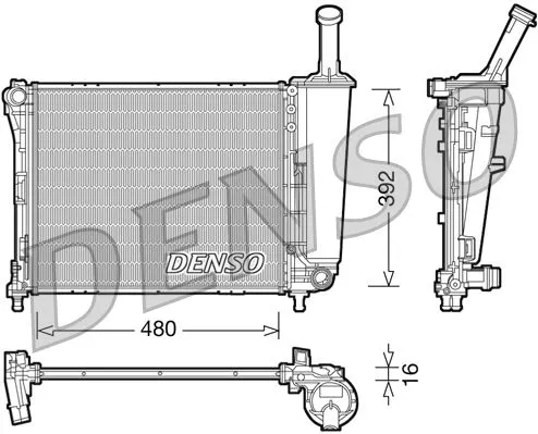 Radiator, motorkoeling DENSO DRM09088)