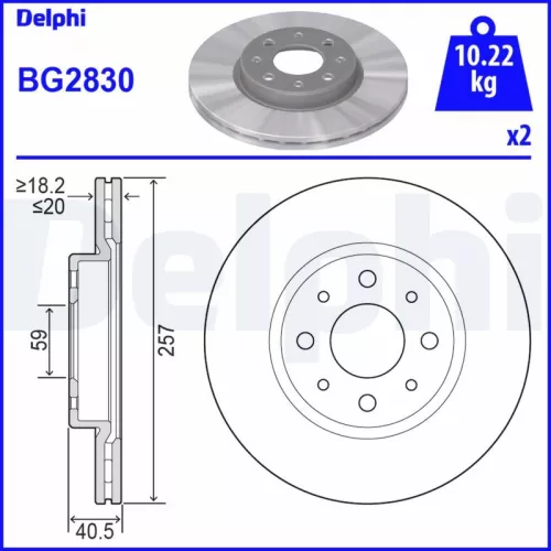 Remschijf DELPHI BG2830)