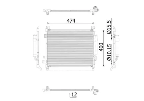 Condenser, air conditioning MAHLE AC 1027 000S)