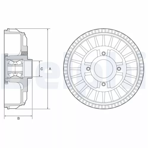 Brake Drum DELPHI BFR621)