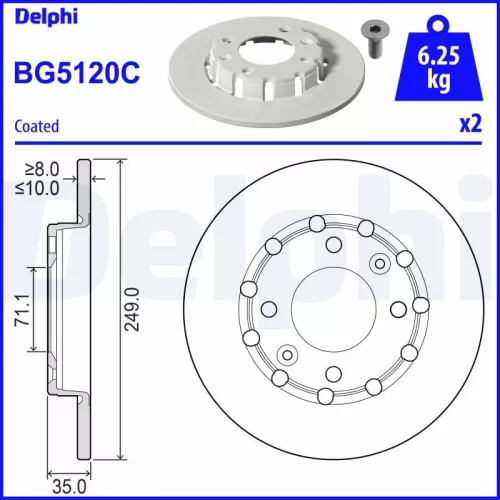 Remschijf DELPHI BG5120C)