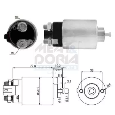 Solenoïdeschakelaar, starter MEAT & DORIA 46156)