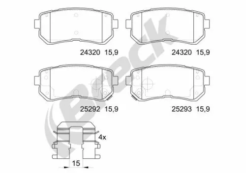 Brake Pad Set, disc brake BRECK 25292 00 702 00)