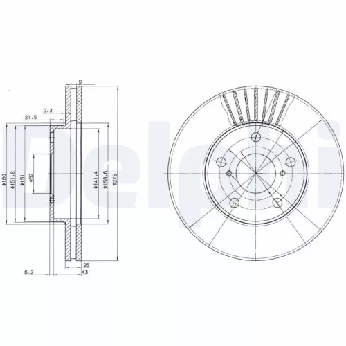 Remschijf DELPHI BG3856)