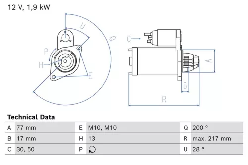 Starter BOSCH 0 986 029 220)
