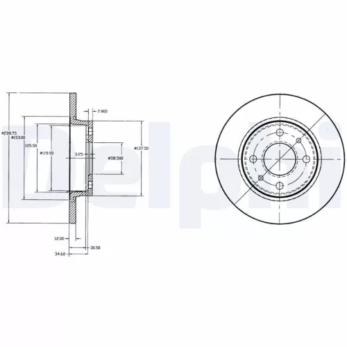 Remschijf DELPHI BG2466)