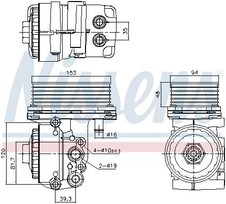 Oil Cooler, engine oil NISSENS 91327)
