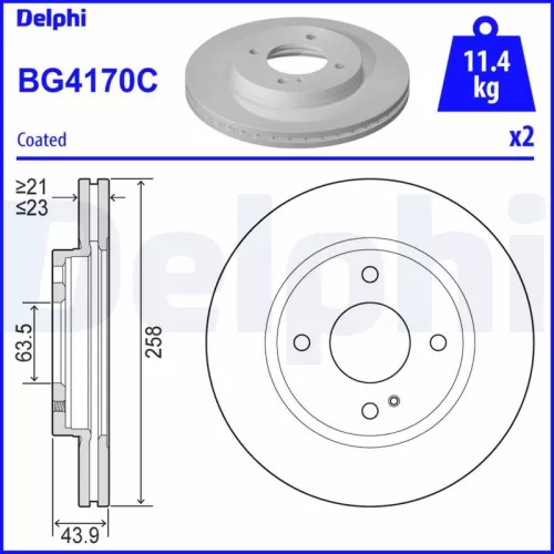Remschijf DELPHI BG4170C)