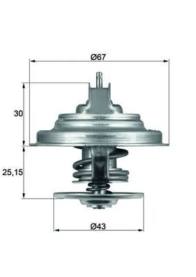 Thermostaat, koelvloeistof MAHLE TX 31 92D S)