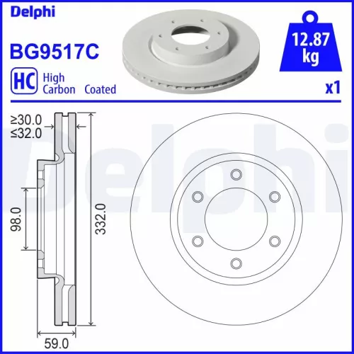 Remschijf DELPHI BG9517C)