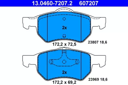 Brake Pad Set, disc brake ATE 13.0460-7207.2)