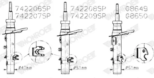 Schokdemper MONROE 742207SP)