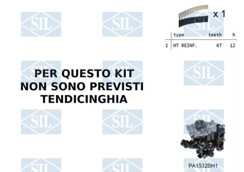 Water Pump & Timing Belt Kit Saleri SIL K1PA1532BH1)