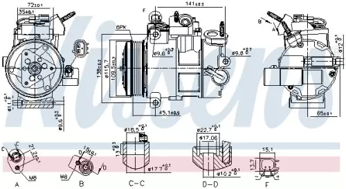 Compressor, airconditioning NISSENS 890800)