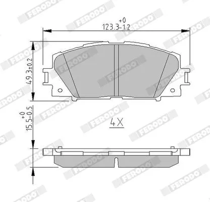 Brake Pad Set, disc brake FERODO FDB4310)