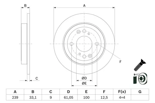 Remschijf BOSCH 0 986 479 E95)
