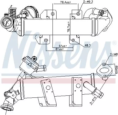 Cooler, exhaust gas recirculation NISSENS 989389)