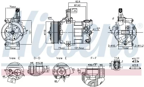 Compressor, air conditioning NISSENS 891034)
