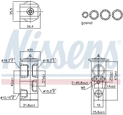 Expansieventiel, airconditioning NISSENS 999444)