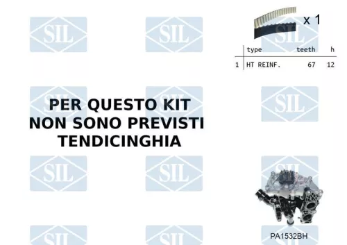Water Pump & Timing Belt Kit Saleri SIL K1PA1532BH)