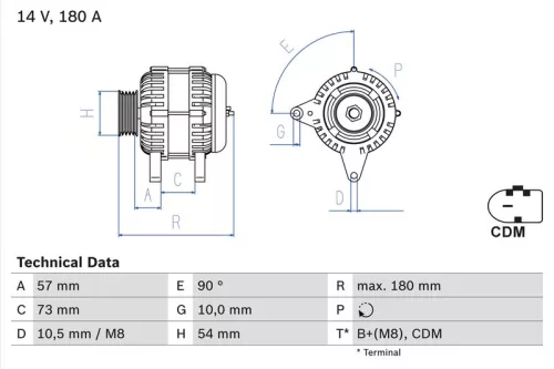 Alternator BOSCH 0 986 082 200)