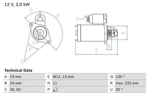 Starter BOSCH 0 986 023 240)