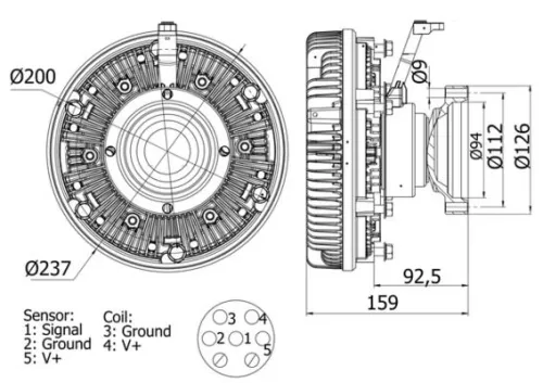 Koppeling, radiateurventilator MAHLE CFC 100 000S)