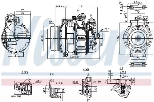 COMPRESSOR, AIRCO NISSENS 890749)
