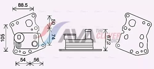 Oil Cooler, engine oil AVA QUALITY COOLING MS3701)