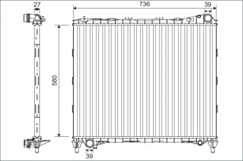 Radiator, engine cooling VALEO 701127)