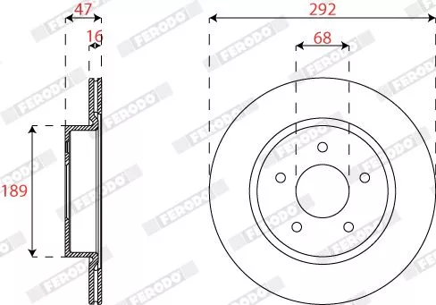 Brake Disc FERODO DDF2786C)