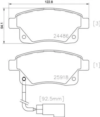 Brake Pad Set, disc brake BREMBO P 24 066)