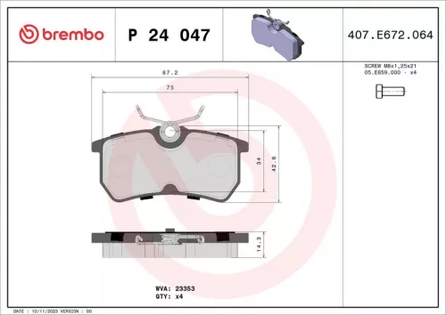 Remblokkenset, schijfrem BREMBO P 24 047)