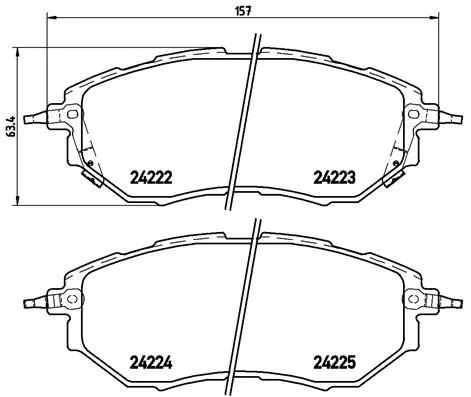 Brake Pad Set, disc brake BREMBO P 78 017)