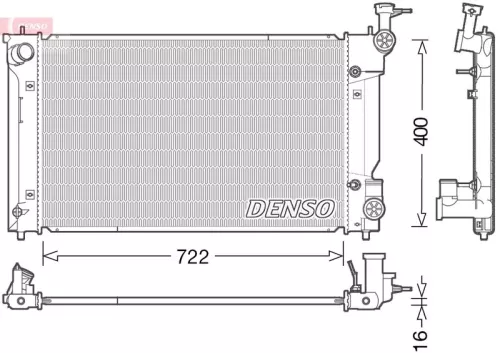 Radiator, motorkoeling DENSO DRM50098)