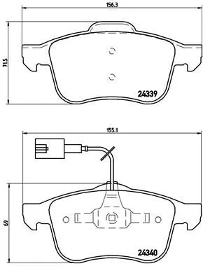 Brake Pad Set, disc brake BREMBO P 23 103)
